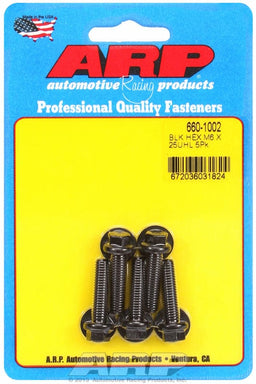 ARP M6 x 1.00 Thread x 25mm UHL With 8mm Socket Head 5-Pack Bolt Kit, Hex Head Black Oxide AR660-1002 Autofit