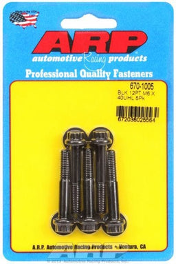 ARP M6 X 1.00 X 45mm UHL With 8mm Socket Head fits Nissan RB26 Cams 5-Pack Bolt Kit, 12-Point Head Black Oxide AR670-1005 Autofit