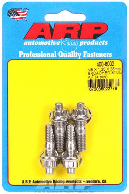 ARP M8 x 1.25 Thread x 1.500" OAL (4-Pack) Accessory Stud Kit, 12-Point Nut S/S AR400-8002 Autofit