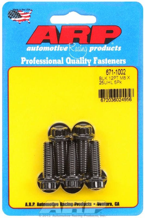ARP M8 x 1.25 Thread x 25mm UHL With 10mm Socket Head 5-Pack Bolt Kit, 12-Point S/S AR671-1002 Autofit