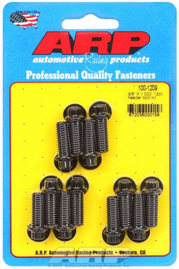 ARP Universal, 3/8" Thread X 1.000" UHL (12 Pack) Exhaust Header Bolt Kit, 12-Point Black Oxide AR100-1209 Autofit