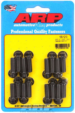 ARP Universal, 3/8" Thread X 1.000" UHL (16 Pack) Exhaust Header Bolt Kit, 12-Point Black Oxide AR100-1210 Autofit