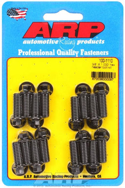 ARP Universal, 3/8" Thread X 1.000" UHL (16 Pack) Exhaust Header Bolt Kit, Hex Head Black Oxide AR100-1110 Autofit