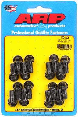 ARP Universal, 3/8" Thread X .750" UHL (16 Pack) Exhaust Header Bolt Kit, Hex Head Black Oxide AR100-1108 Autofit