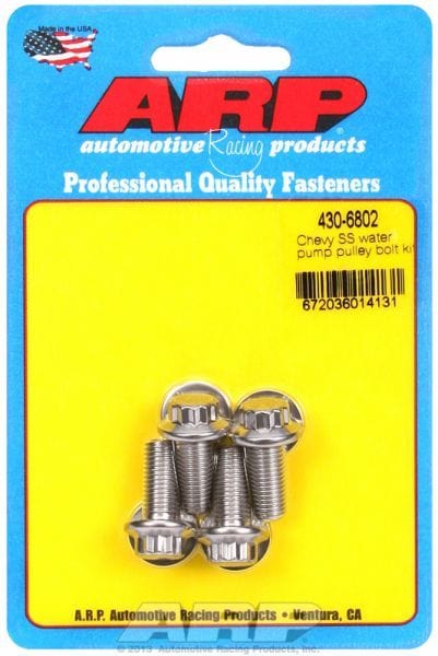 ARP Universal fits Chev, Ford & Holden 5/16-24 Thread x .750" UHL (4-Pack) Water Pump Pulley Bolt Kit, 12-Point Head S/S AR430-6802 Autofit