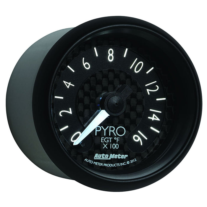 Auto Meter 2-1/16", Black carbon Fiber Dial, Full Sweep Electrical, 0-1600°F GT Series Pyrometer Gauge AU8044 Autofit
