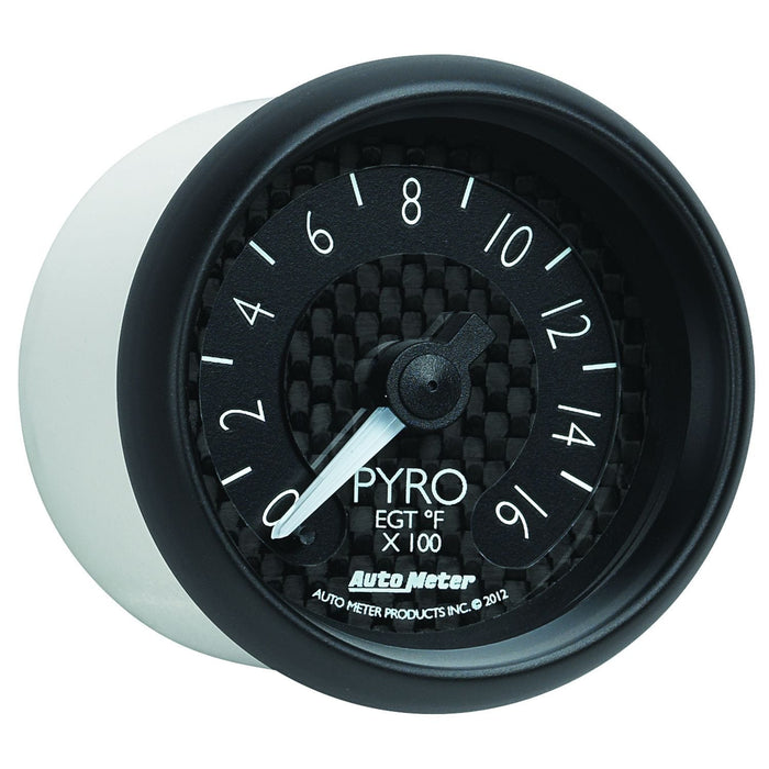 Auto Meter 2-1/16", Black carbon Fiber Dial, Full Sweep Electrical, 0-1600°F GT Series Pyrometer Gauge AU8044 Autofit