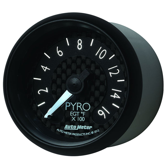 Auto Meter 2-1/16", Black carbon Fiber Dial, Full Sweep Electrical, 0-1600°F GT Series Pyrometer Gauge AU8044 Autofit