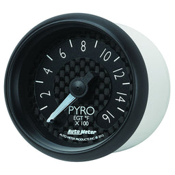 Auto Meter 2-1/16", Black carbon Fiber Dial, Full Sweep Electrical, 0-1600°F GT Series Pyrometer Gauge AU8044 Autofit