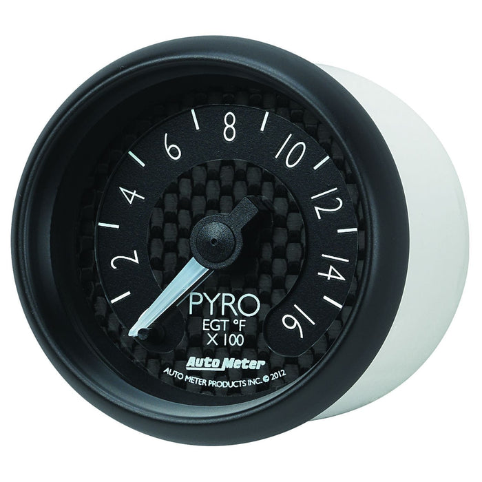 Auto Meter 2-1/16", Black carbon Fiber Dial, Full Sweep Electrical, 0-1600°F GT Series Pyrometer Gauge AU8044 Autofit