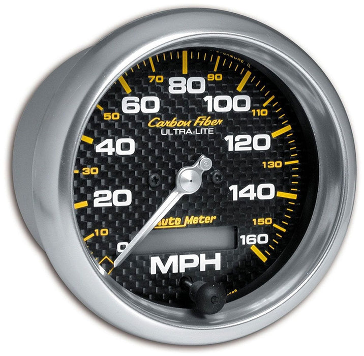 Auto Meter 3-3/8", In-Dash, Electric, Programmable, 0-160 mph Carbon Fiber Series Speedometer AU4789 Autofit