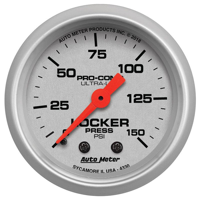 AUTOMETER 0-150 psi Ultra-Lite Series 2-1/16" Mechanical Air Locker Pressure Gauge AU4330 Autofit