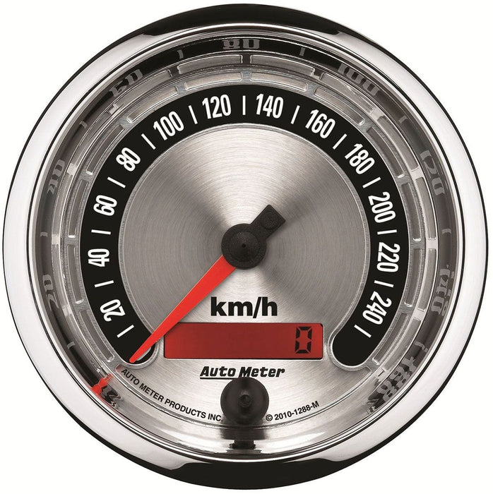 AUTOMETER 0-260 KPH, 3-3/8". In-Dash American Muscle Speedometer AU1288-M Autofit