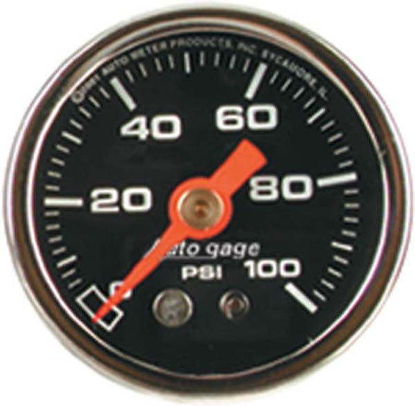 AUTOMETER 1-1/2", Full sweep Mechanical, Black Dial Face, 0-100 psi Auto gage Series Fuel Pressure Gauge AU2174 Autofit
