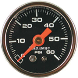 AUTOMETER 1-1/2", Full sweep Mechanical, Black Dial Face, 0-60 psi Auto gage Series Fuel Pressure Gauge AU2173 Autofit