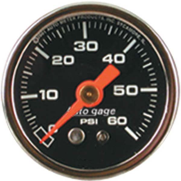 AUTOMETER 1-1/2", Full sweep Mechanical, Black Dial Face, 0-60 psi Auto gage Series Fuel Pressure Gauge AU2173 Autofit