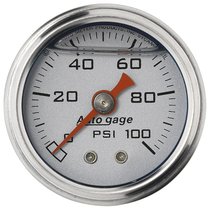 AUTOMETER 1-1/2", Full sweep Mechanical, Silver Dial Face, 0-100 psi Auto gage Series Fuel Pressure Gauge AU2180 Autofit