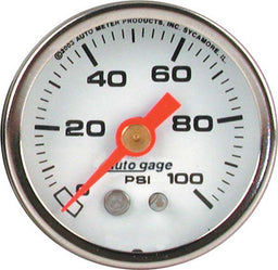 AUTOMETER 1-1/2", Full sweep Mechanical, White Dial Face, 0-100 psi Auto gage Series Fuel Pressure Gauge AU2177 Autofit