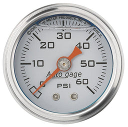 AUTOMETER 1-1/2", Full sweep Mechanical, White Dial Face, 0-60 psi Auto gage Series Fuel Pressure Gauge AU2176 Autofit
