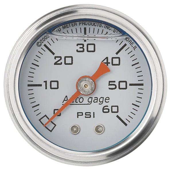 AUTOMETER 1-1/2", Full sweep Mechanical, White Dial Face, 0-60 psi Auto gage Series Fuel Pressure Gauge AU2176 Autofit