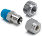 AUTOMETER 1/4" Compression to 1/8" NPT connector fitting and mating 1/8" NPT we Pyrometer Accessories AU5254 Autofit
