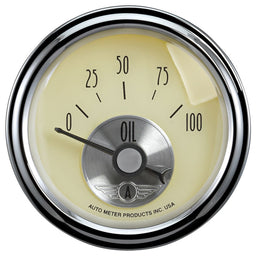 AUTOMETER 2-1/16", 0-100psi, Short Sweep Electric Antique Ivory Oil Pressure Gauge AU2027 Autofit