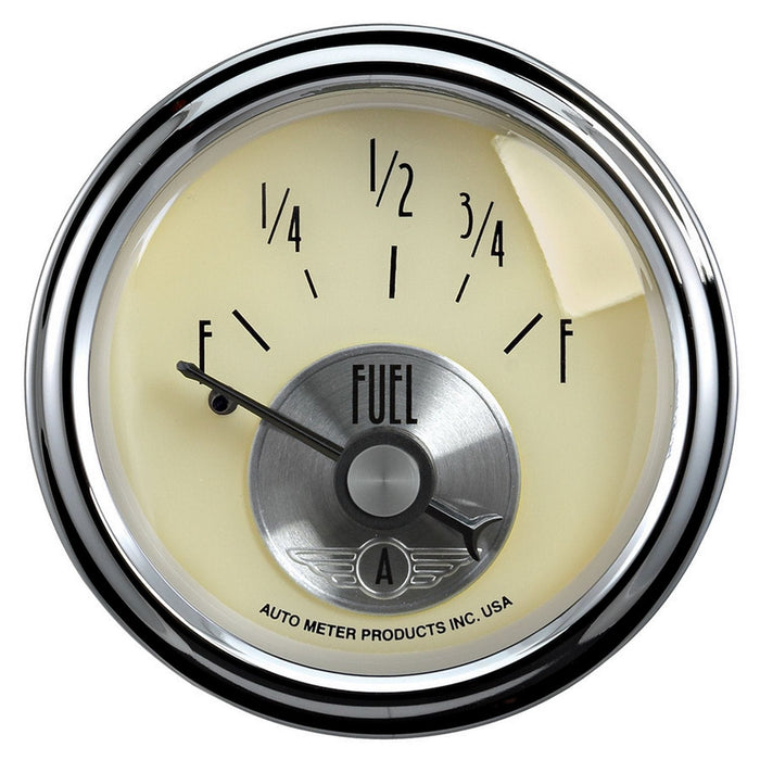 AUTOMETER 2-1/16", 0 ohms Empty/90 ohms Full, Short Sweep Electric Antique Ivory Fuel Level Gauge AU2013 Autofit