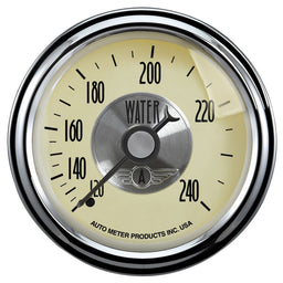 AUTOMETER 2-1/16", 120-240°F, Full Sweep Mechanical Antique Ivory Water Temp Gauge AU2032 Autofit