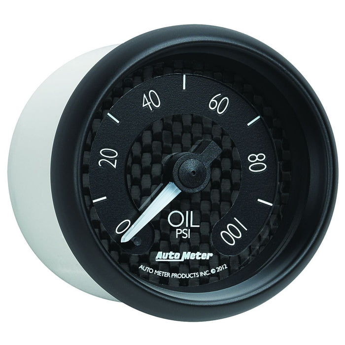 AUTOMETER 2-1/16", Black Carbon Fiber Dial, Full Sweep Electrical, 0-100 psi GT Series Oil Pressure Gauge AU8053 Autofit