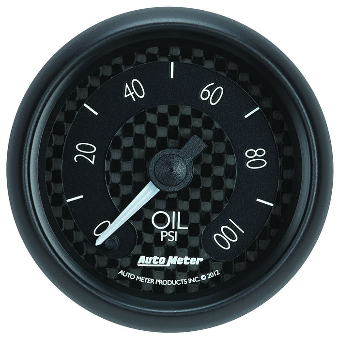 AUTOMETER 2-1/16", Black Carbon Fiber Dial, Full Sweep Electrical, 0-100 psi GT Series Oil Pressure Gauge AU8053 Autofit