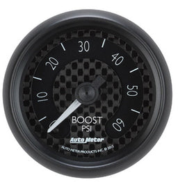 AUTOMETER 2-1/16", Black Carbon Fiber Dial, Full Sweep Mechanical, 0-60 psi GT Series Boost Gauge AU8005 Autofit