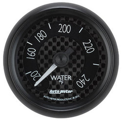 AUTOMETER 2-1/16", Black carbon Fiber Dial, Full Sweep Mechanical, 120-240°F GT Series Water Temperature Gauge AU8032 Autofit