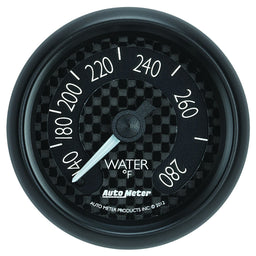 AUTOMETER 2-1/16", Black carbon Fiber Dial, Full Sweep Mechanical, 140-280°F GT Series Water Temperature Gauge AU8031 Autofit