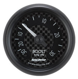 AUTOMETER 2-1/16", Black Carbon Fiber Dial, Full Sweep Mechanical, 30 in hg / 3 GT Series Boost Gauge AU8003 Autofit