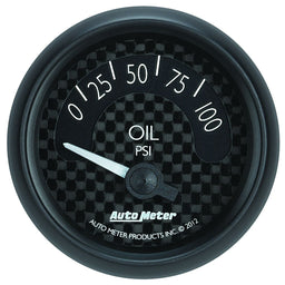 AUTOMETER 2-1/16", Black Carbon Fiber Dial, Short Sweep Electric, 0-100 psi GT Series Oil Pressure Gauge AU8027 Autofit