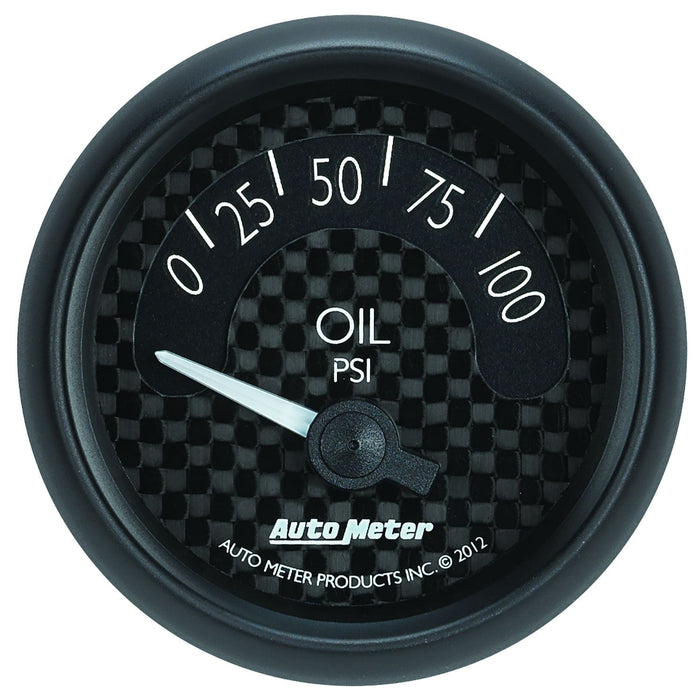 AUTOMETER 2-1/16", Black Carbon Fiber Dial, Short Sweep Electric, 0-100 psi GT Series Oil Pressure Gauge AU8027 Autofit