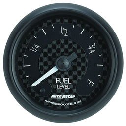 AUTOMETER 2-1/16", Black Carbon Fiber Dial, Short Sweep Electric, 0E-280F ohm GT Series Fuel Level Gauge AU8010 Autofit