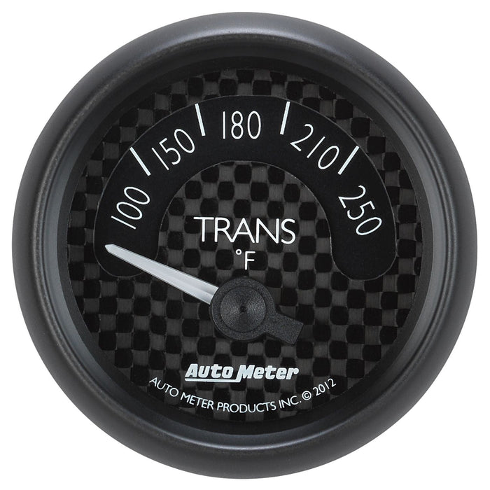 AUTOMETER 2-1/16", Black Carbon Fiber Dial, Short Sweep Electrical, 100-250°F GT Series Trans Temperature Gauge AU8049 Autofit