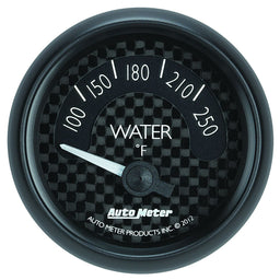 AUTOMETER 2-1/16", Black Carbon Fiber Dial, Short Sweep Electrical, 100-250°F GT Series Water Temperature Gauge AU8037 Autofit