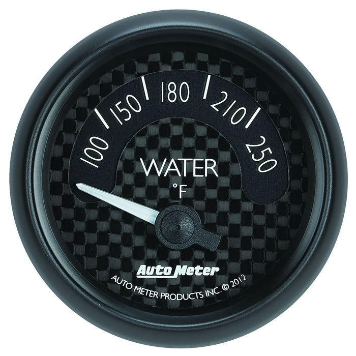 AUTOMETER 2-1/16", Black Carbon Fiber Dial, Short Sweep Electrical, 100-250°F GT Series Water Temperature Gauge AU8037 Autofit