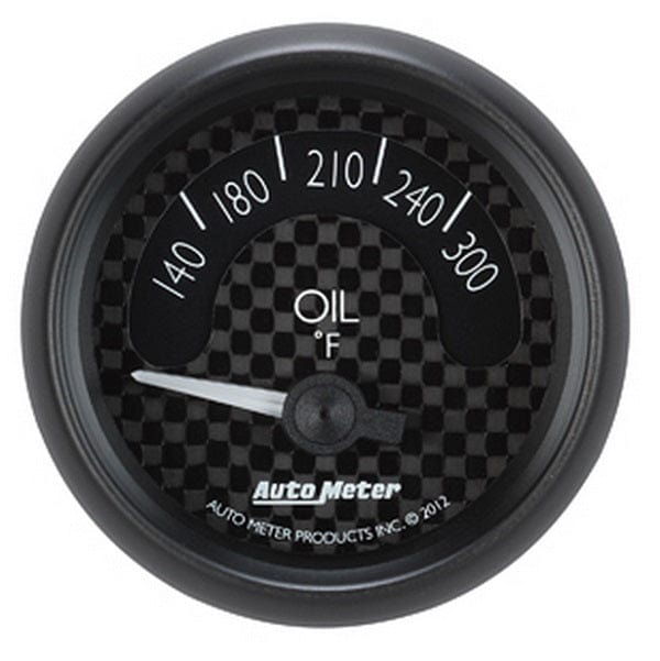 AUTOMETER 2-1/16", Black Carbon Fiber Dial, Short Sweep Electrical, 140-300°F GT Series Oil Temperature Gauge AU8048 Autofit