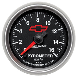 AUTOMETER 2-1/16", Black Dial, Full Sweep Electrical, 0-1600°F Chev Bow-Tie Pyrometer Gauge AU3644-00406 Autofit