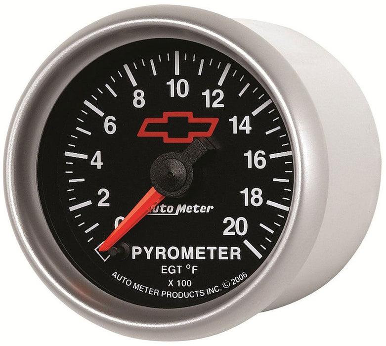 AUTOMETER 2-1/16", Black Dial, Full Sweep Electrical, 0-2000°F Chev Bow-Tie Pyrometer Gauge AU3645-00406 Autofit