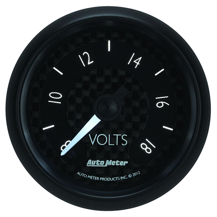 AUTOMETER 2-1/16", Black Dial, Full Sweep Electrical, 8-18 Volts GT Series Voltmeter Gauge AU8091 Autofit