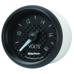 AUTOMETER 2-1/16", Black Dial, Full Sweep Electrical, 8-18 Volts GT Series Voltmeter Gauge AU8091 Autofit