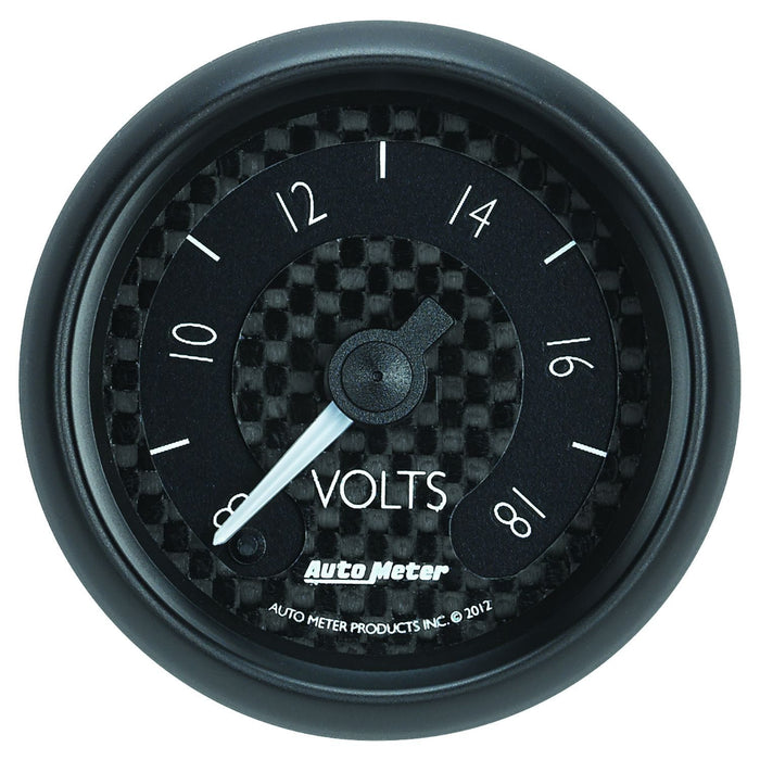 AUTOMETER 2-1/16", Black Dial, Full Sweep Electrical, 8-18 Volts GT Series Voltmeter Gauge AU8091 Autofit