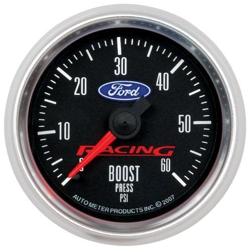 AUTOMETER 2-1/16", Black Dial, Full Sweep Mechanical, 0-60 psi Ford Racing Boost Gauge AU880106 Autofit