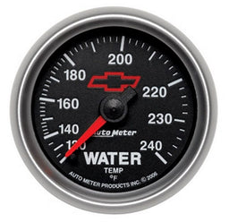 AUTOMETER 2-1/16", Black Dial, Full Sweep Mechanical, 120-240°F Chev Bow-Tie Water Temperature Gauge AU3632-00406 Autofit