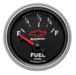 AUTOMETER 2-1/16", Black Dial, Short Sweep Electric, 0-90 ohm Chev Bow-Tie Fuel Level Gauge AU3613-00406 Autofit