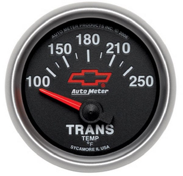 AUTOMETER 2-1/16", Black Dial, Short Sweep Electrical, 100-250°F Chev Bow-Tie Trans Temperature Gauge AU3649-00406 Autofit